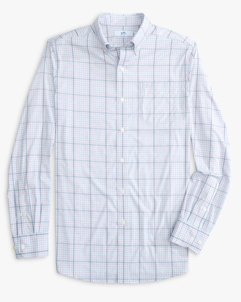 Southern Tide brrr° Intercoastal Rainer Check Long Sleeve Sport Shirt: Orchid Petal