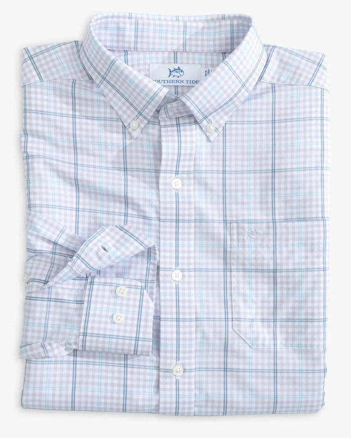 Southern Tide brrr° Intercoastal Rainer Check Long Sleeve Sport Shirt: Orchid Petal