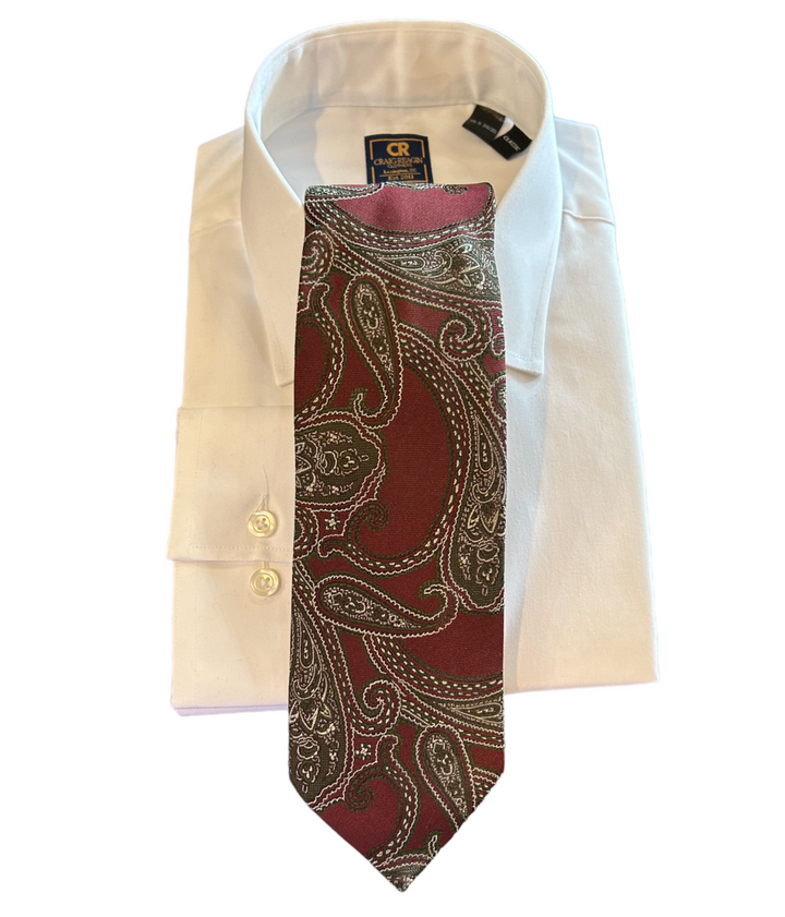 Seaward and Stearn Burgundy Paisley Tie