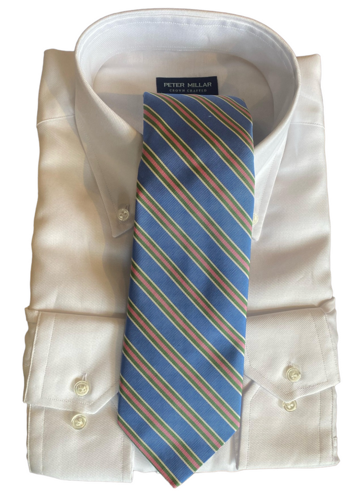 R. Hanauer Light Blue Kinsey Stripes Necktie