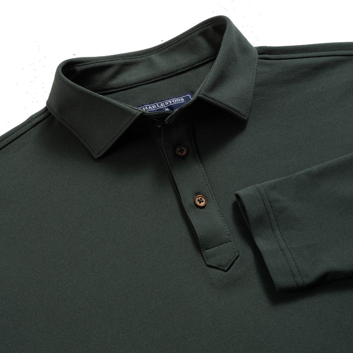 Harlestons The Cypress Longsleeve Polo: Magnolia Green
