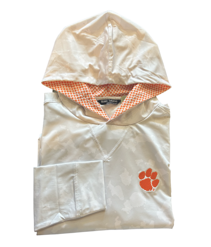 Horn Legend  Clemson University Snow Camo Hoodie: Clemson Paw