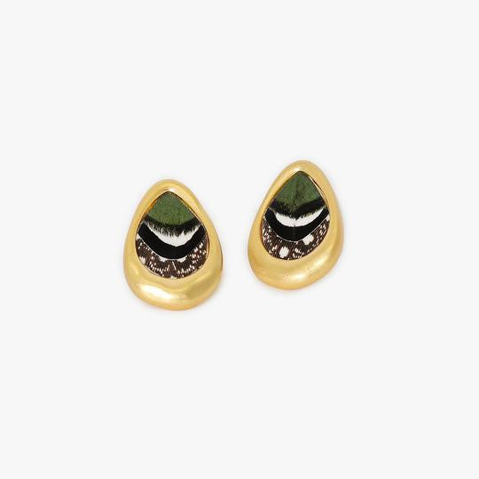 Brackish Feather Stud Earring: Cascade