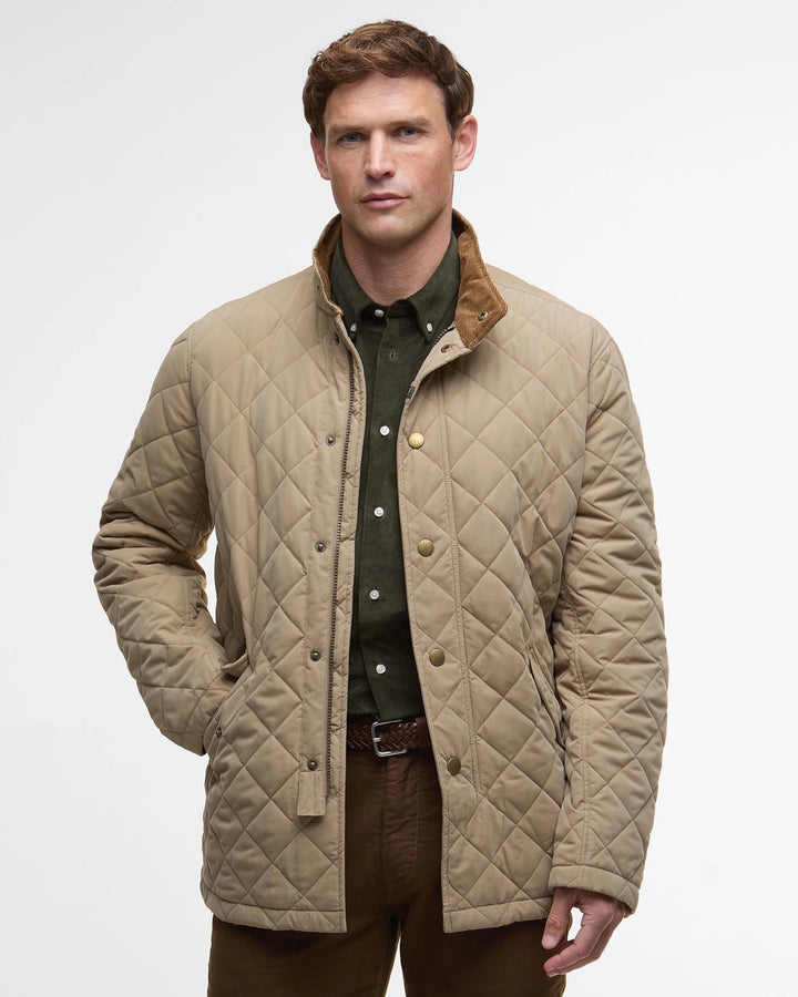 Barbour Shoveler Quilted Jacket: Military Brown