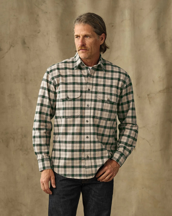 Filson Alaskan Guide Shirt: Oatmeal/Pine Plaid