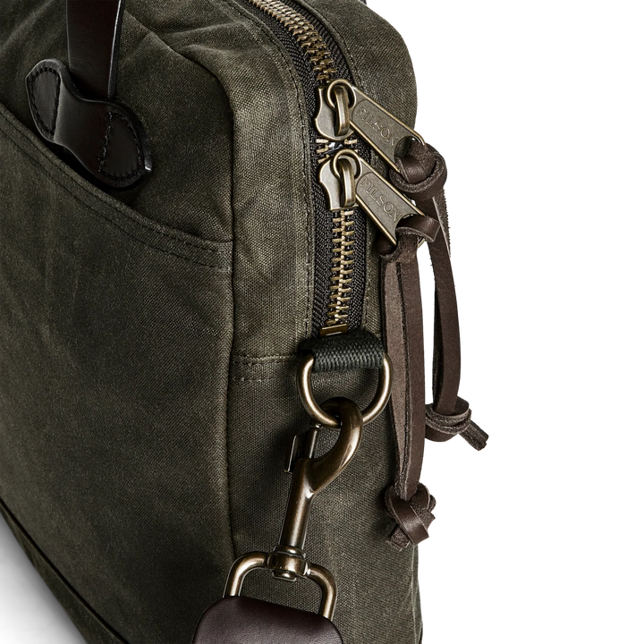 Filson Tin Cloth Compact Briefcase: Otter Green