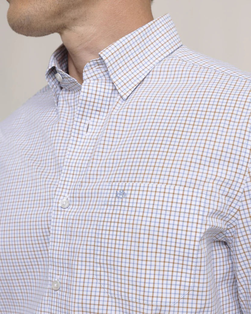 Southern Tide Charleston Summerton Plaid Sport Shirt: Ash Blue