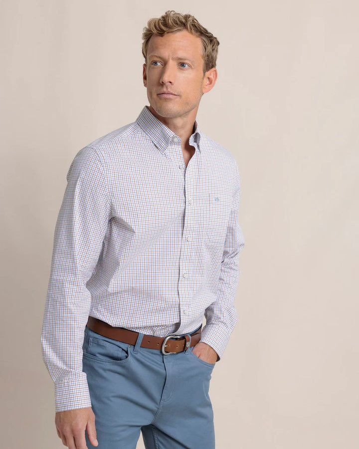 Southern Tide Charleston Summerton Plaid Sport Shirt: Ash Blue