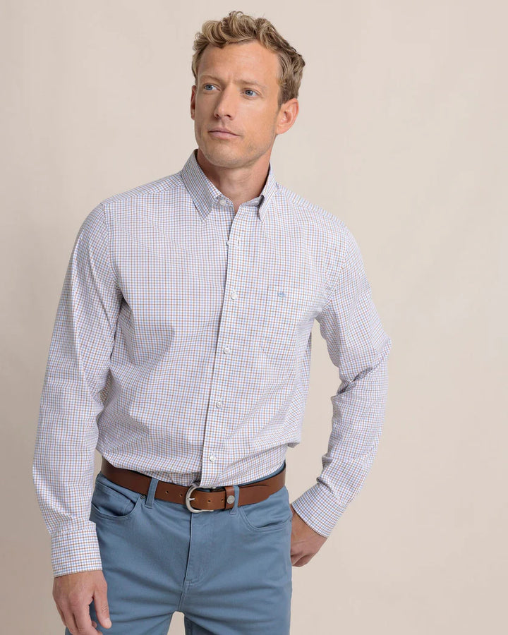 Southern Tide Charleston Summerton Plaid Sport Shirt: Ash Blue