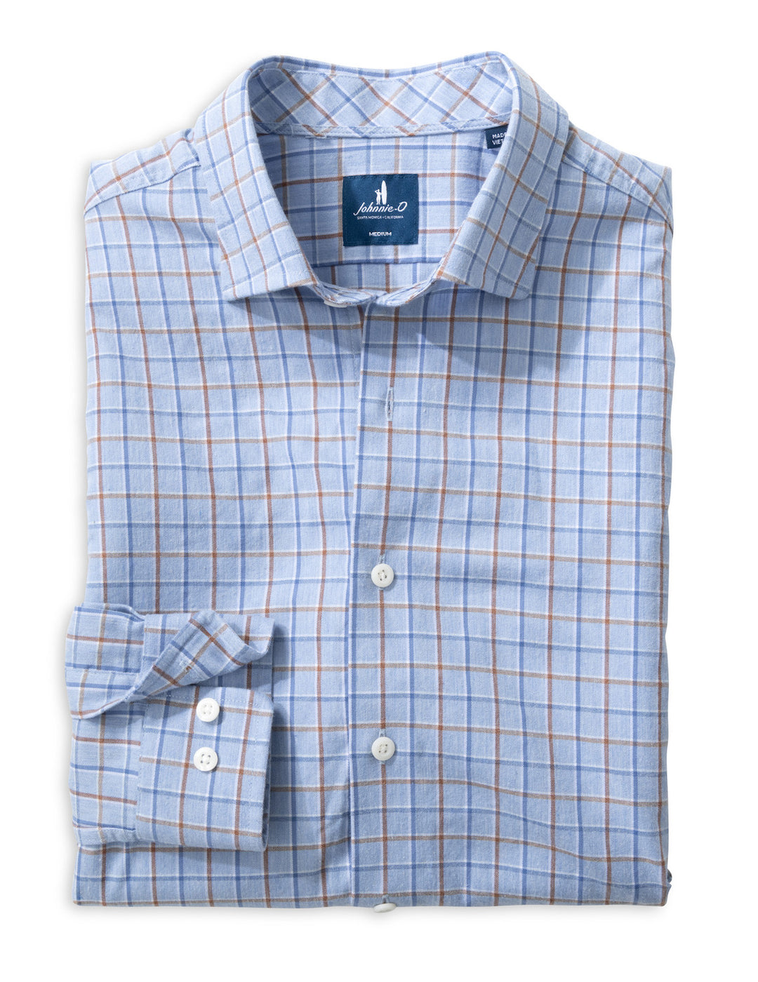 Johnnie-O Natural Performance Button Up Shirt - Chesnut Pane: Salt Creek