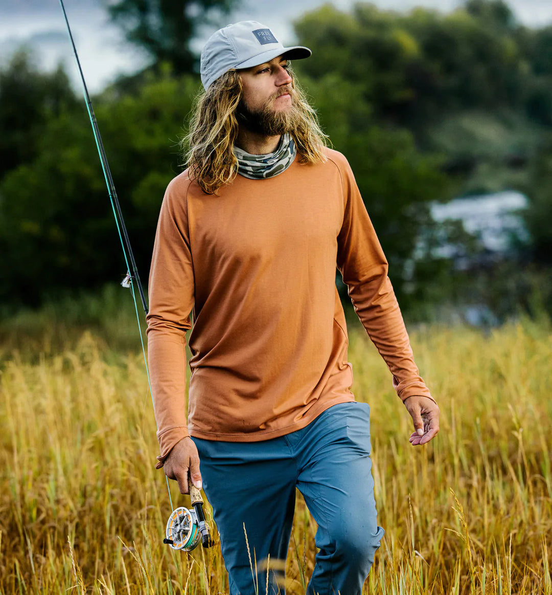 Free Fly Men's Clearwater Hoodie: Rust