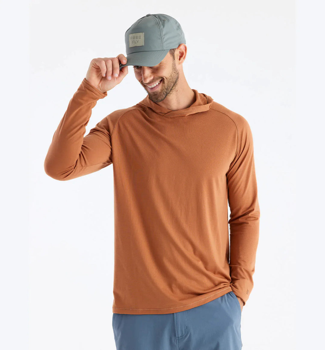 Free Fly Men's Clearwater Hoodie: Rust