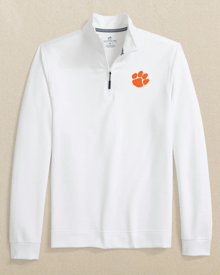 Southern Tide Clemson Tigers Schooner Quarter Zip: White