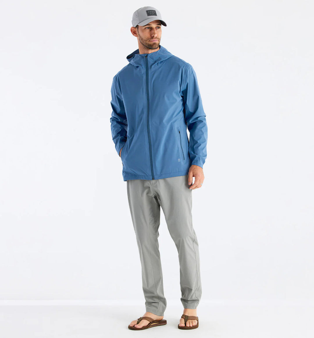 Free Fly Men's Cloudshield Rain Jacket: Heron Blue