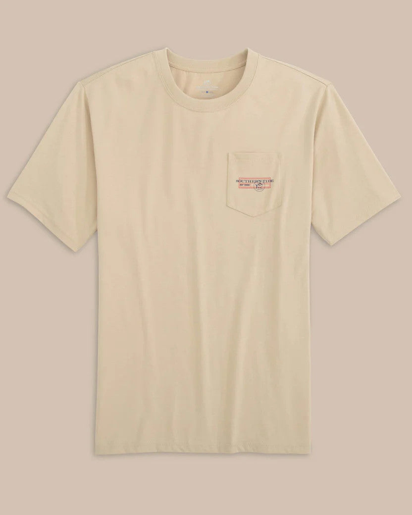 Southern Tide Coastal Fishing License Short Sleeve T-Shirt: Irish Cream