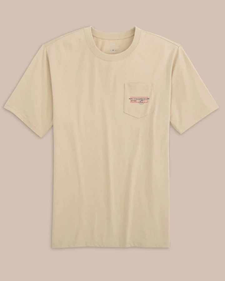 Southern Tide Coastal Fishing License Short Sleeve T-Shirt: Irish Cream