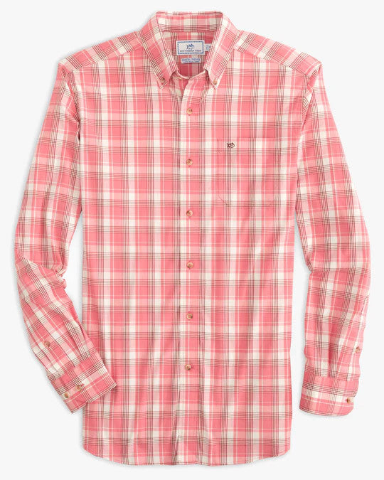 Southern Tide Carson Plaid Sport Shirt: Rouge Red