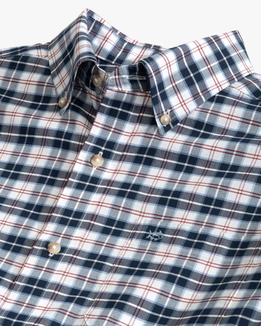 Southern Tide Coastal Passage Dearview Plaid Sport Shirt: Dress Blue