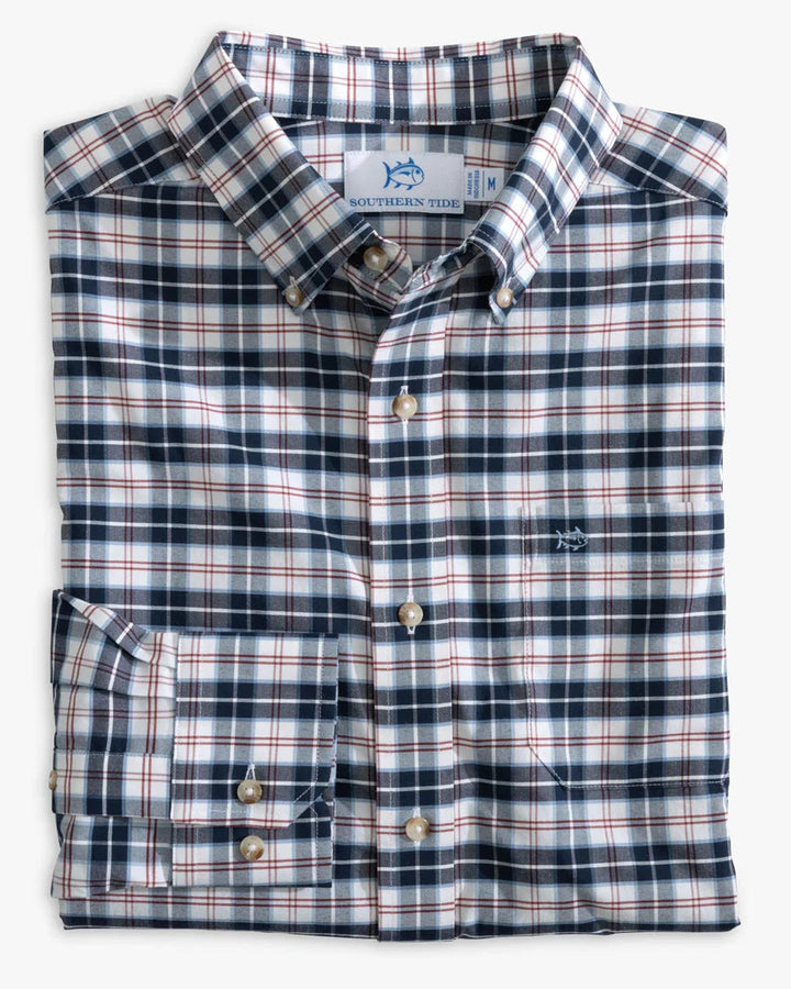 Southern Tide Coastal Passage Dearview Plaid Sport Shirt: Dress Blue