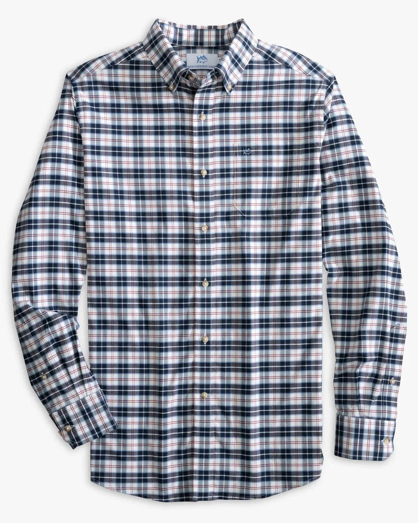 Southern Tide Coastal Passage Dearview Plaid Sport Shirt: Dress Blue