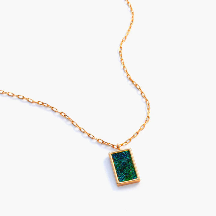 Brackish Rectangle Necklace: Cool Water