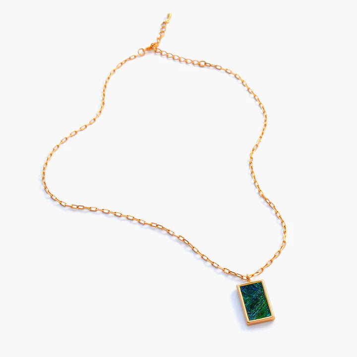 Brackish Rectangle Necklace: Cool Water