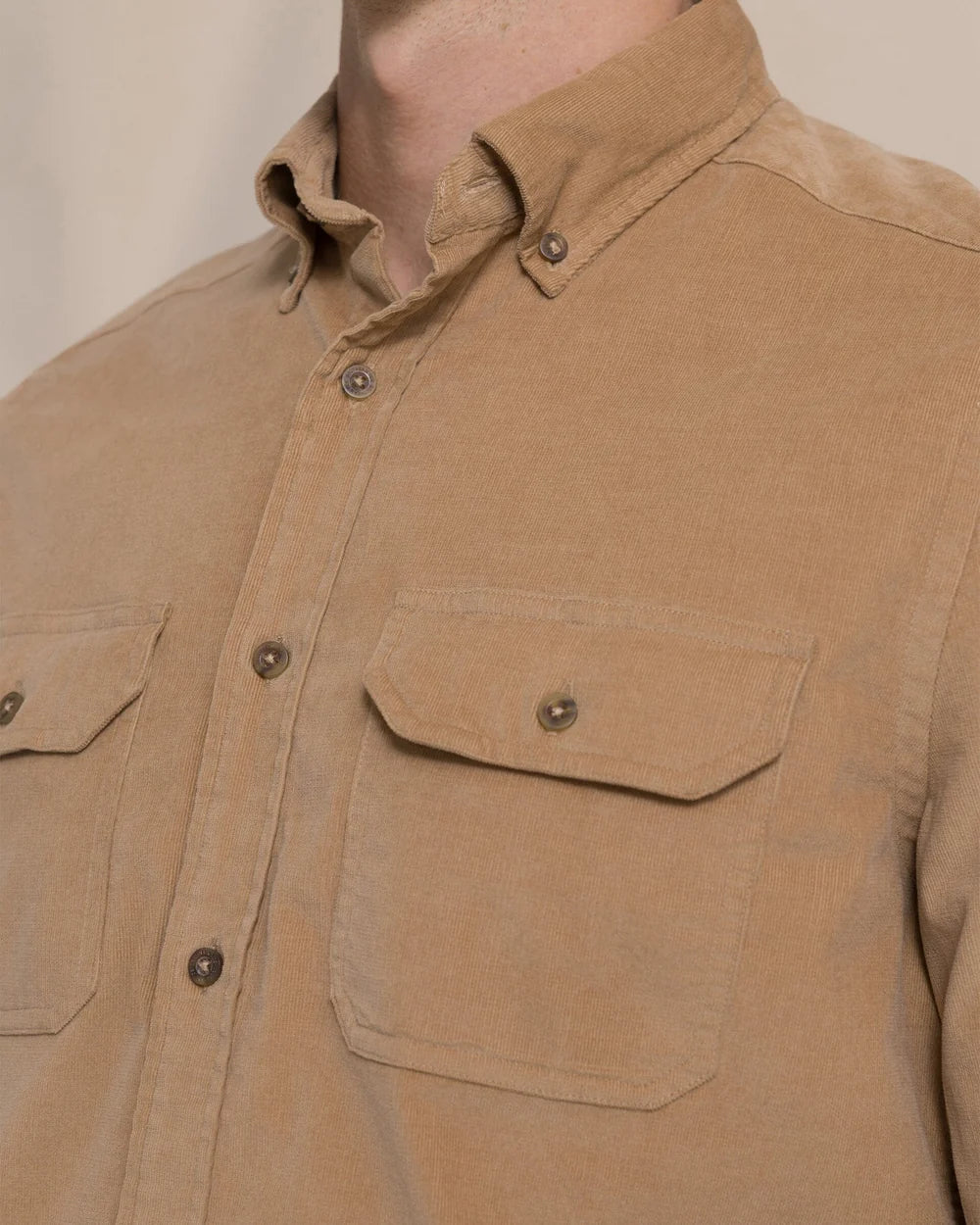 Southern Tide Corduroy Sport Shirt: Tannin