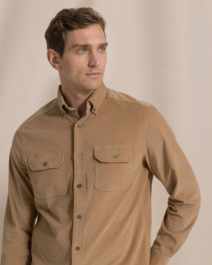 Southern Tide Corduroy Sport Shirt: Tannin