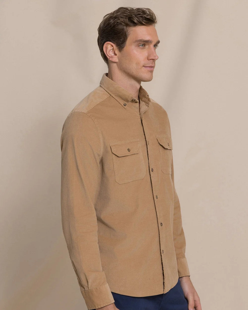 Southern Tide Corduroy Sport Shirt: Tannin