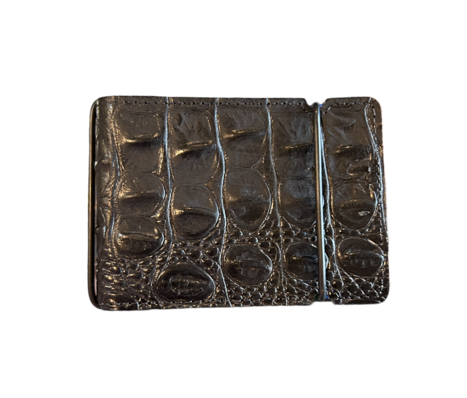 Torino Embossed Hornback Crocodile Calfskin Cash Cover Wallet