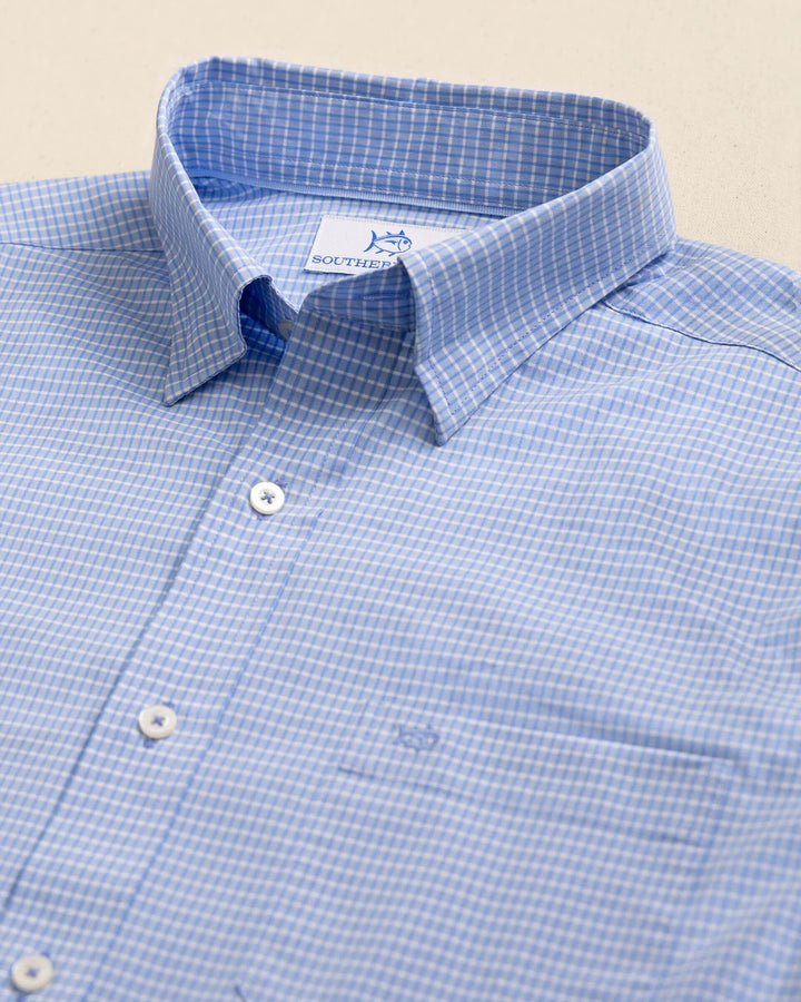 Southern Tide Crofton Plaid Charleston Sport Shirt: Ocean Channel