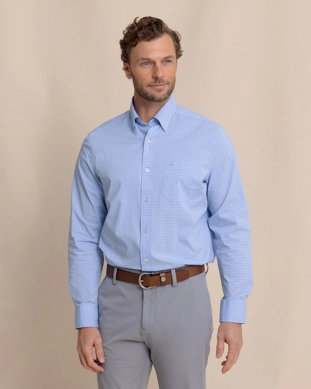 Southern Tide Crofton Plaid Charleston Sport Shirt: Ocean Channel