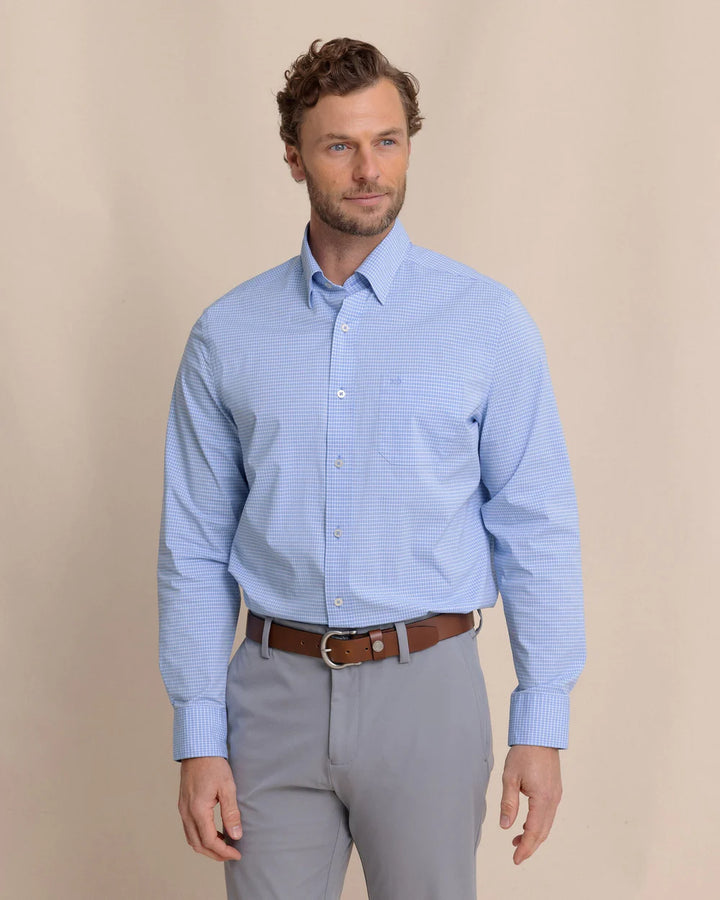 Southern Tide Crofton Plaid Charleston Sport Shirt: Ocean Channel