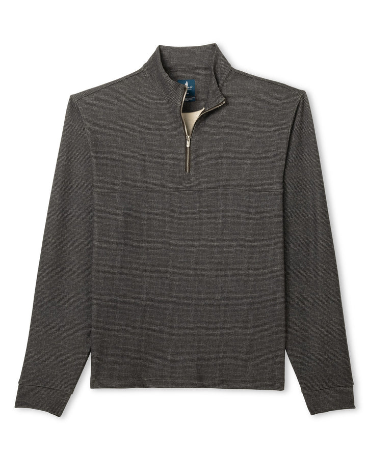 Johnnie-O Mikey Fleece 1/4 Zip Pullover - Printed Check: Coffee