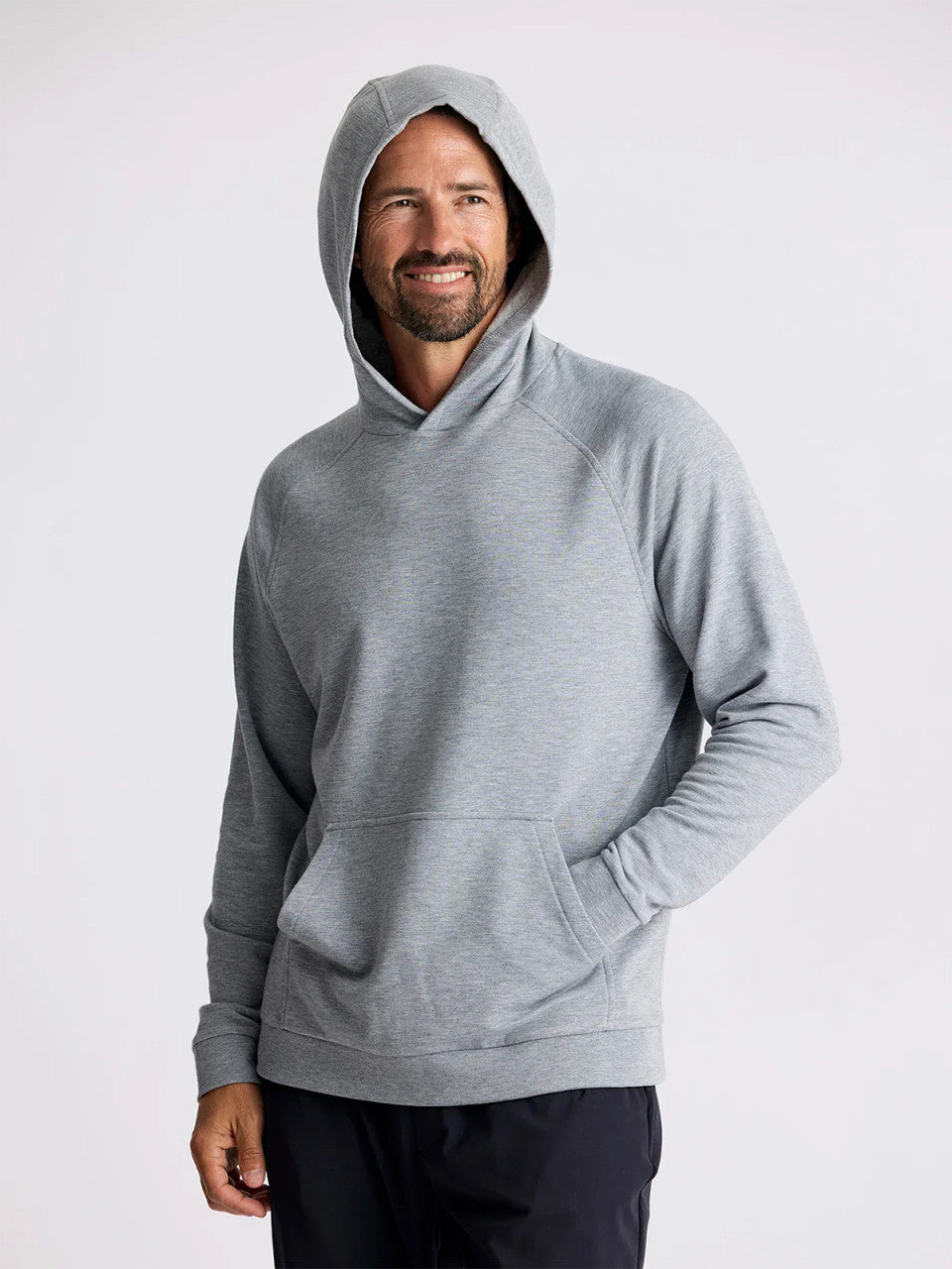 Free Fly Men's Bamboo Lightweight Fleece Hoodie: Heather Grey