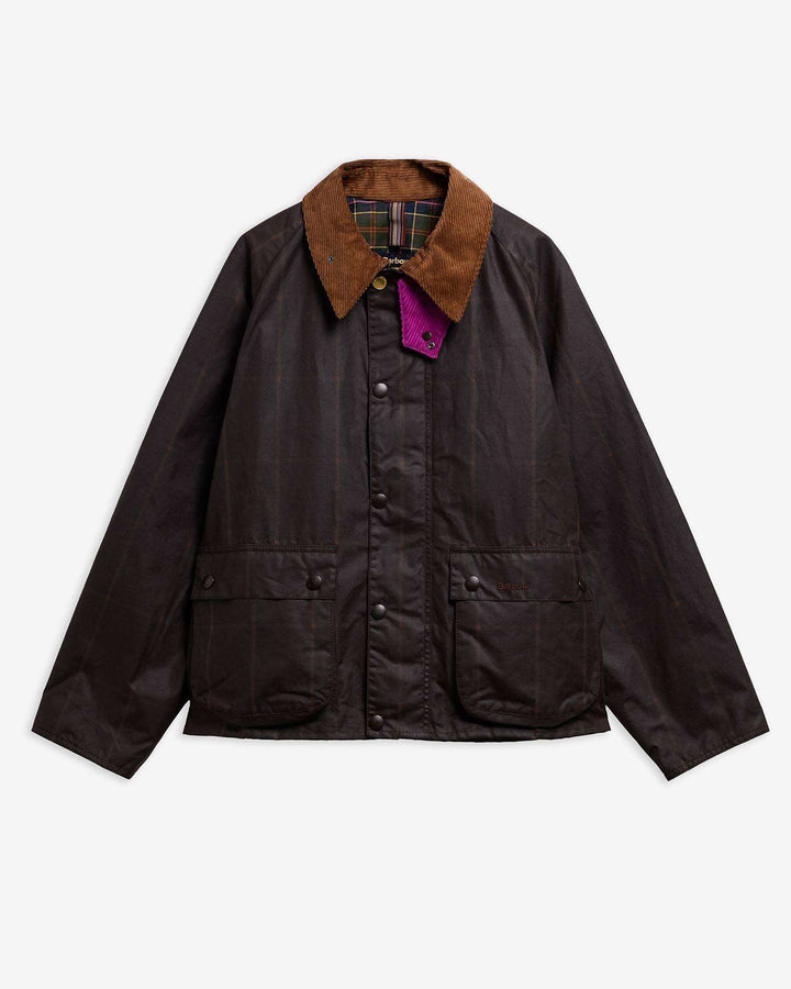 Barbour x Paul Smith Transport Windowpane Wax Jacket: Rustic/Bark