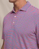 Southern Tide Oceanfront Stripe Pique Polo: Sea Pink