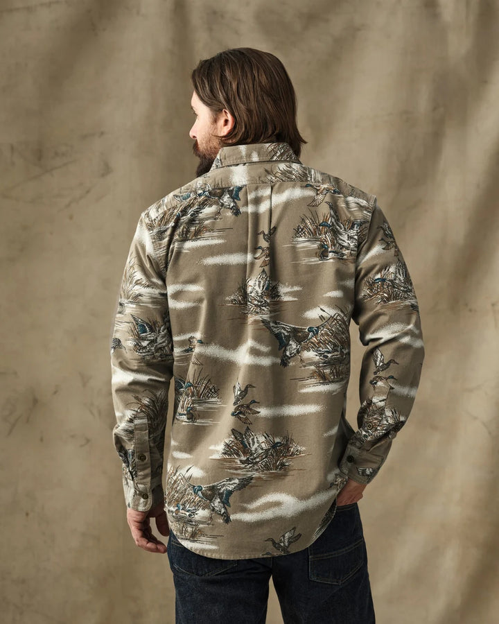 Filson Field Flannel Shirt: Marsh Olive Print