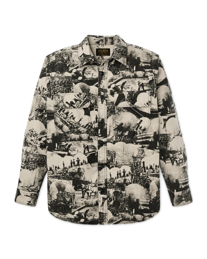 Filson Field Flannel Shirt: Vintage Khaki Print