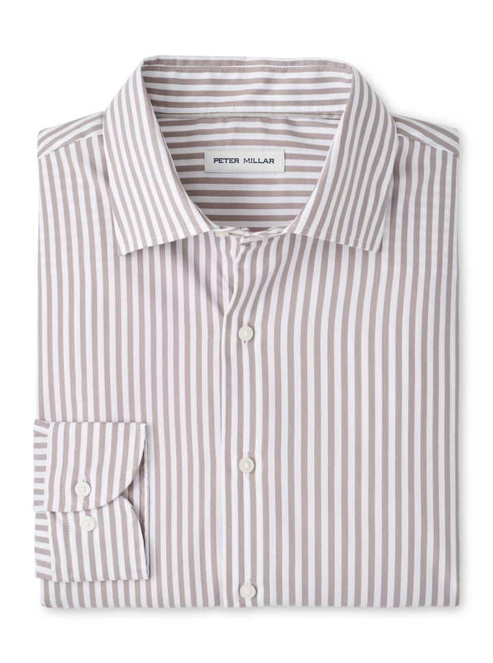 Peter Millar Cannon Crown Lite Cotton-Stretch Sport Shirt: Poplar Brown
