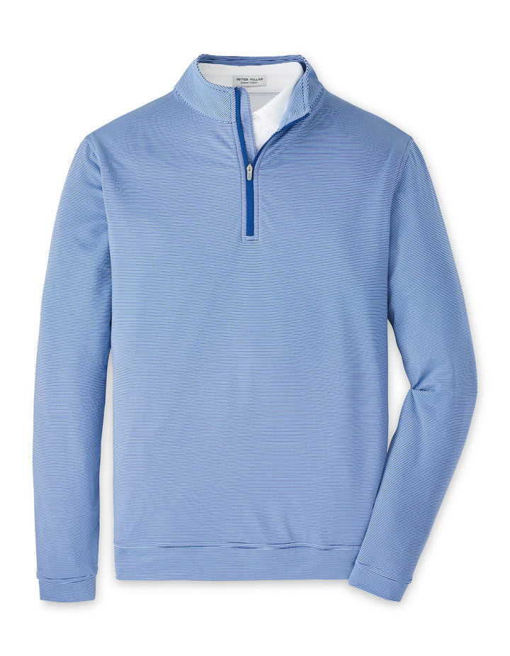 Peter Millar Perth Sugar Stripe Performance Quarter-Zip: Sport Navy