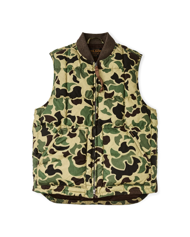 Filson Waxed Down Vest: Tundra Shrub Camo