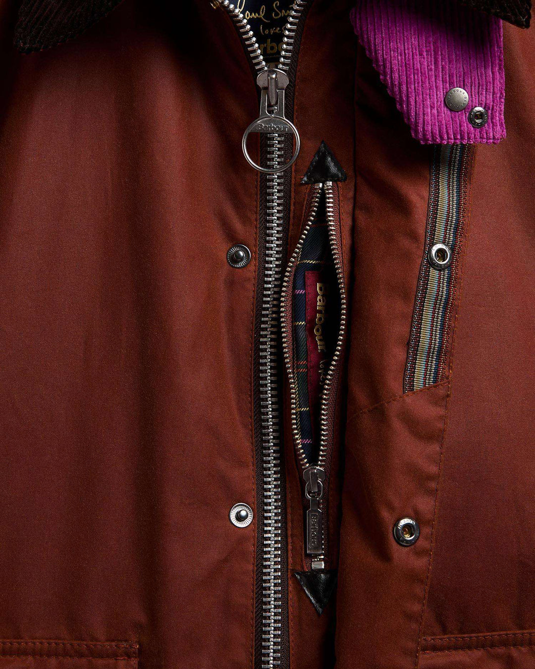 Barbour x Paul Smith Key Transport Wax Jacket: Russet