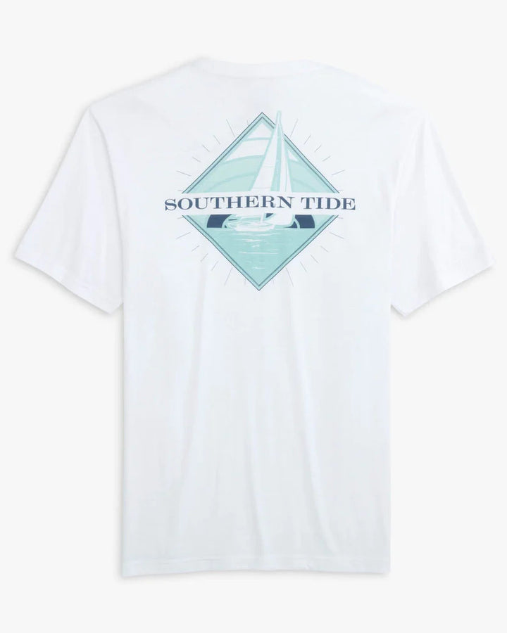 Southern Tide Diamond Sailing Short Sleeve T-shirt: White