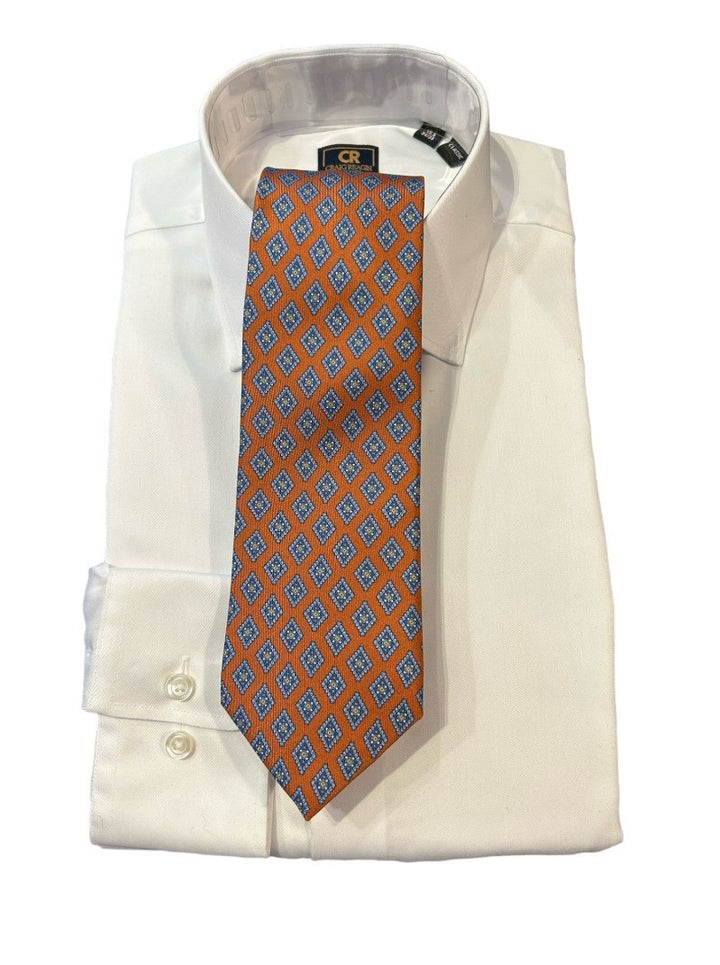 Robert Jensen Orange/Blue Diamond Tie