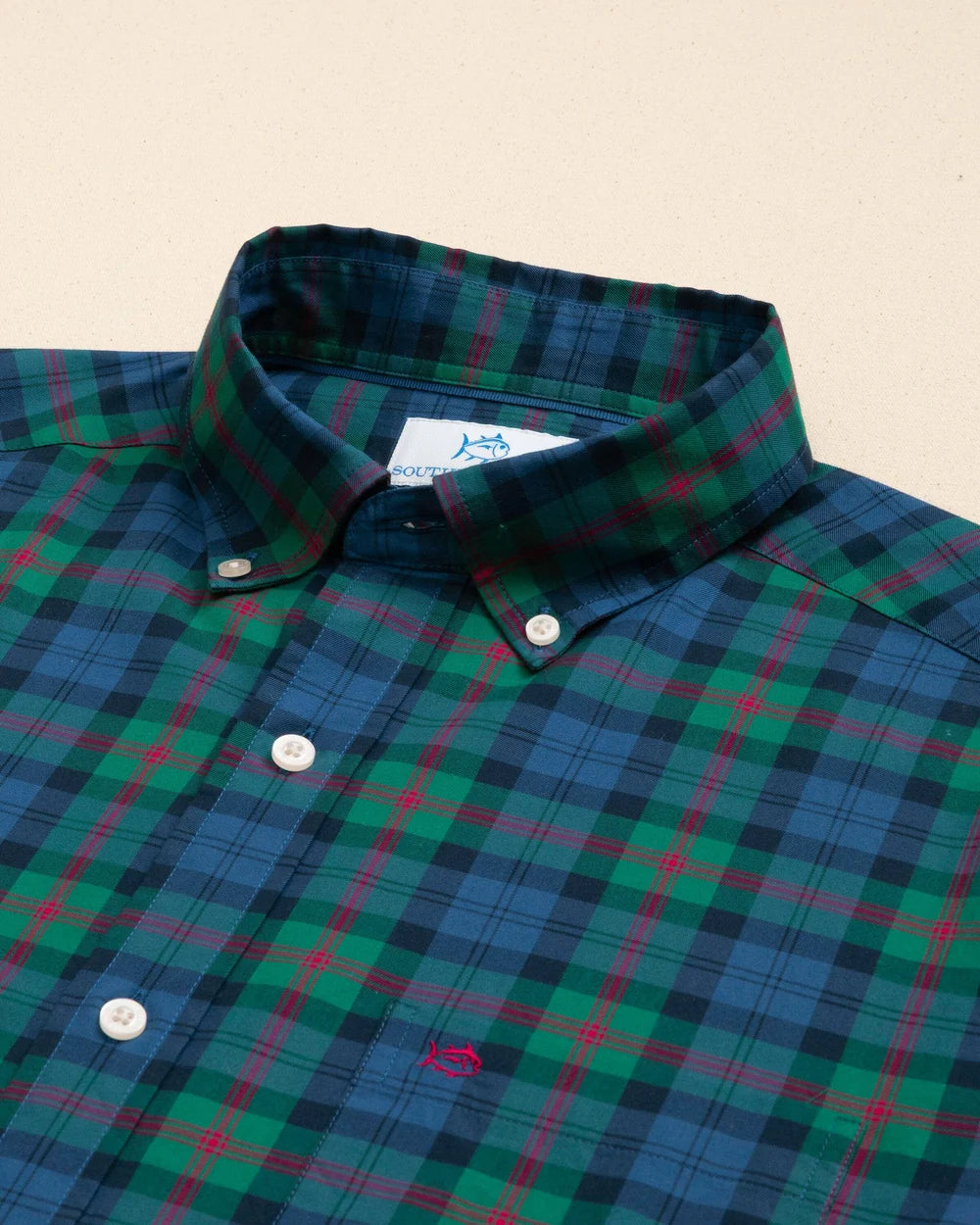 Southern Tide Driftwood Shores Skipjack Sport Shirt: Green Grove