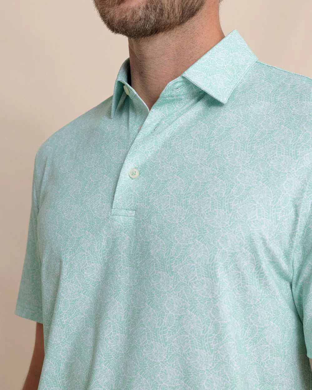 Southern Tide Driver Beach Palms Printed Polos: Garden Grove