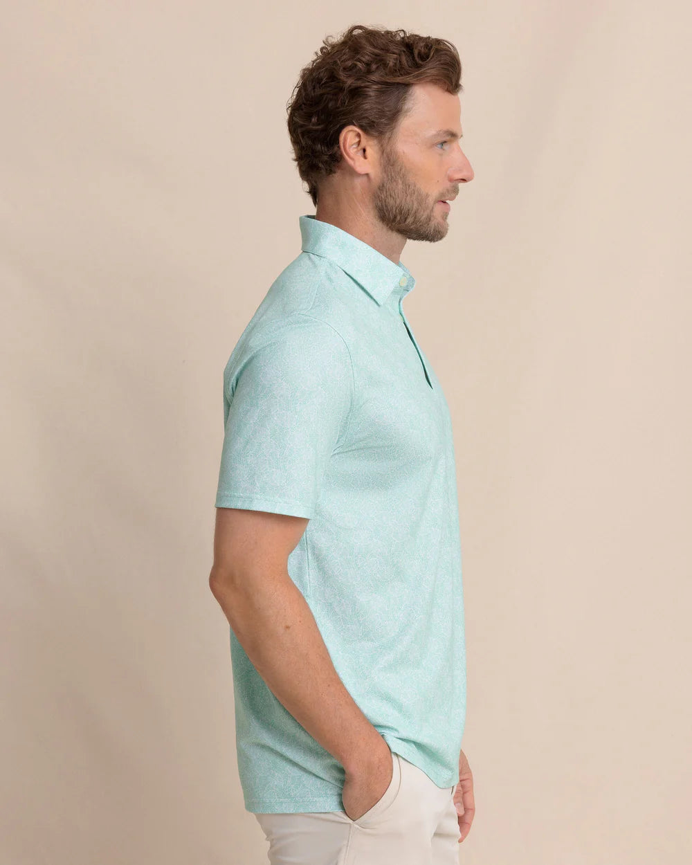 Southern Tide Driver Beach Palms Printed Polos: Garden Grove