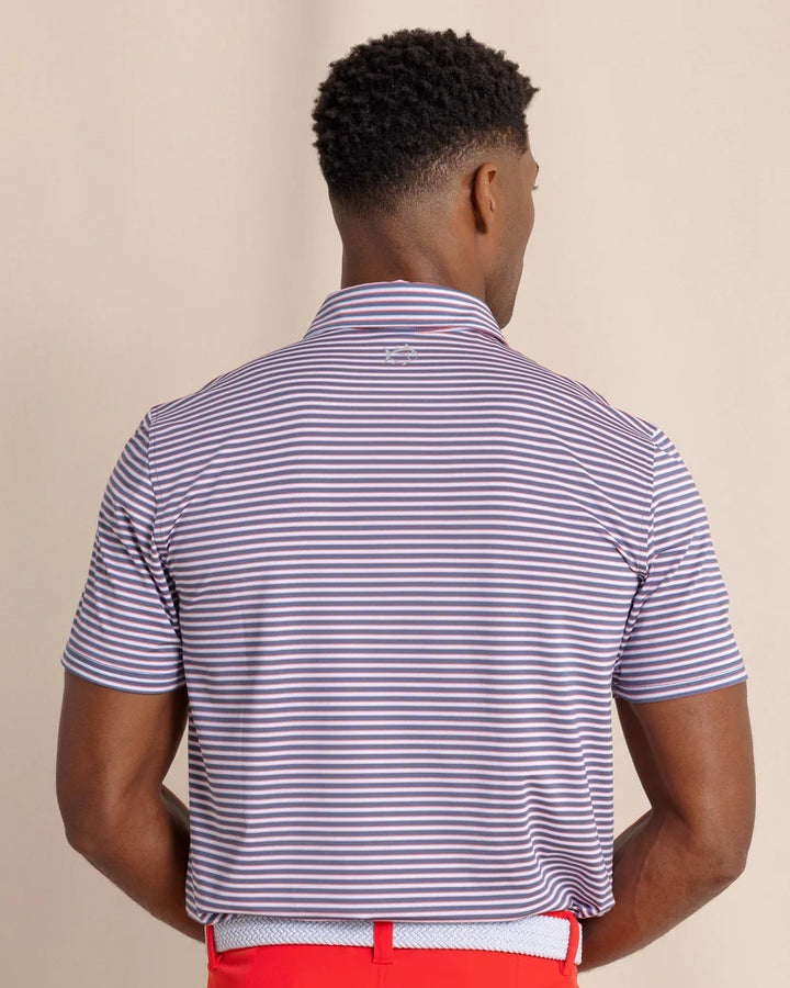Southern Tide Driver Caravel Stripe Polo: Light Indigo