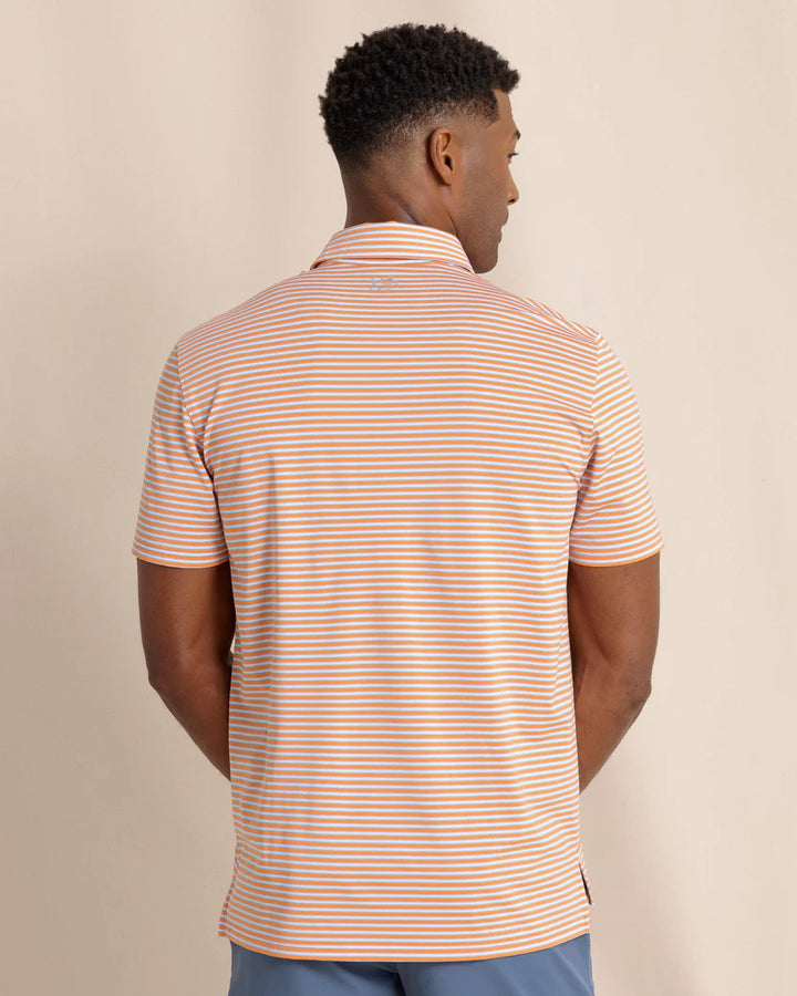 Southern Tide Driver Caravel Stripe Polo: Peach Parfait